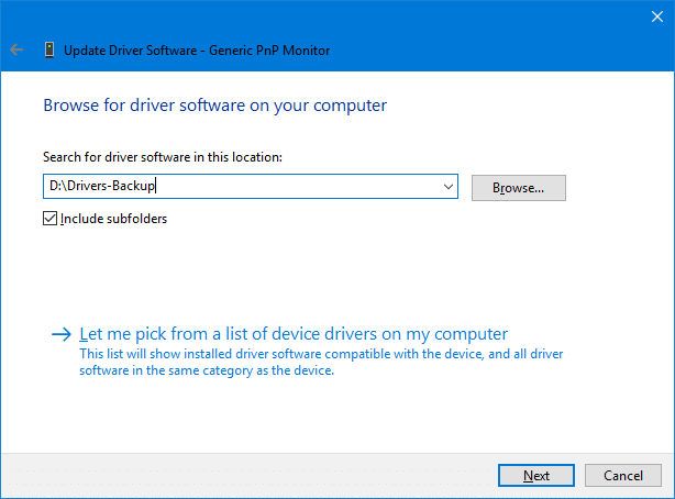 Restore Windows 10 Drivers