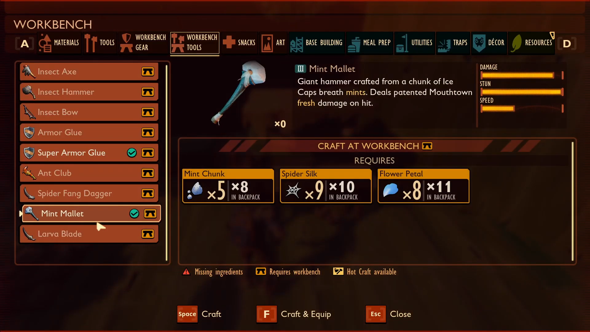 Grounded How to Get the Mint Mallet?