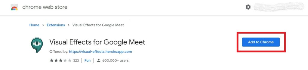 Install Chrome extension to customize meeting background on Google Meets