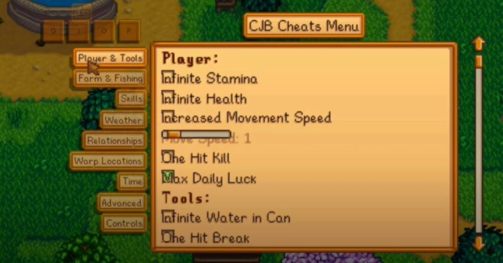 cjb cheats menu stardew valley