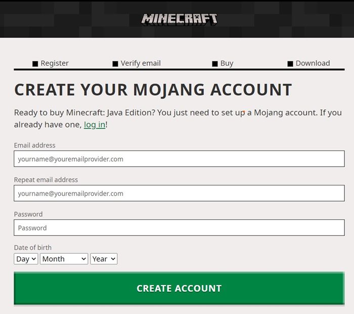 create account