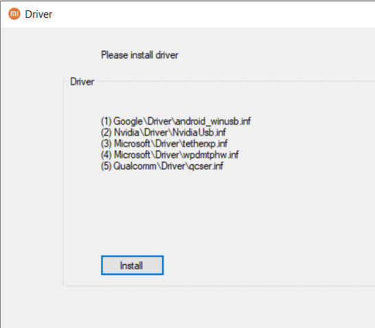 drivers install