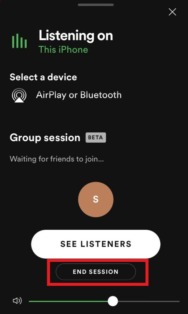 End Spotify Group Session