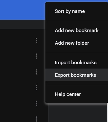 export bookmarks