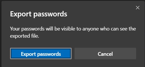 export passwords