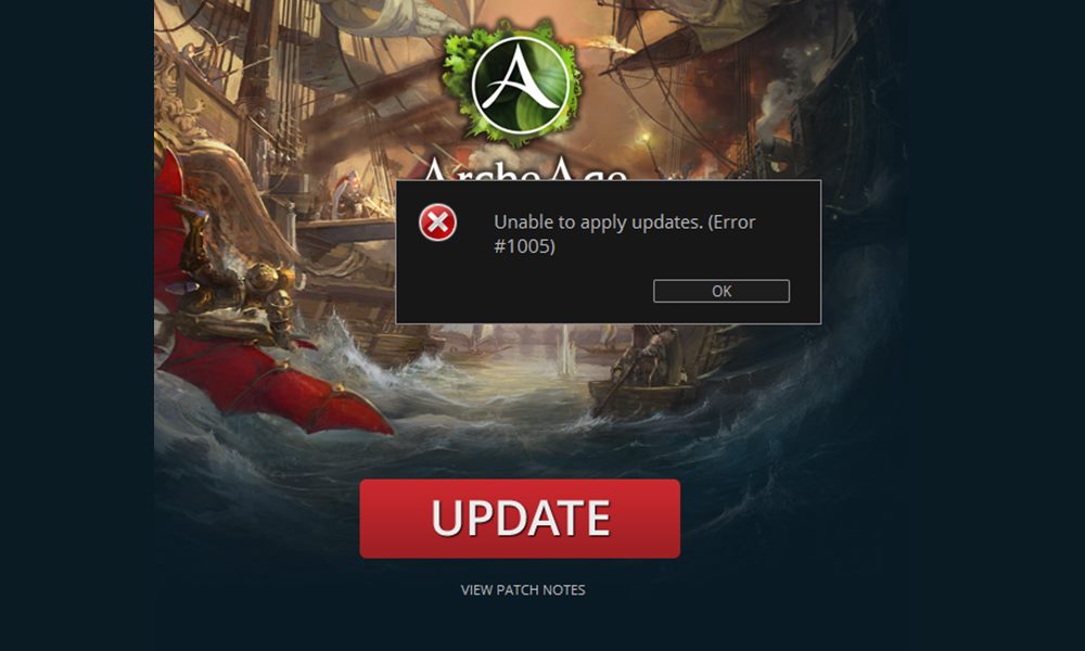 fix Archeage Error 1005