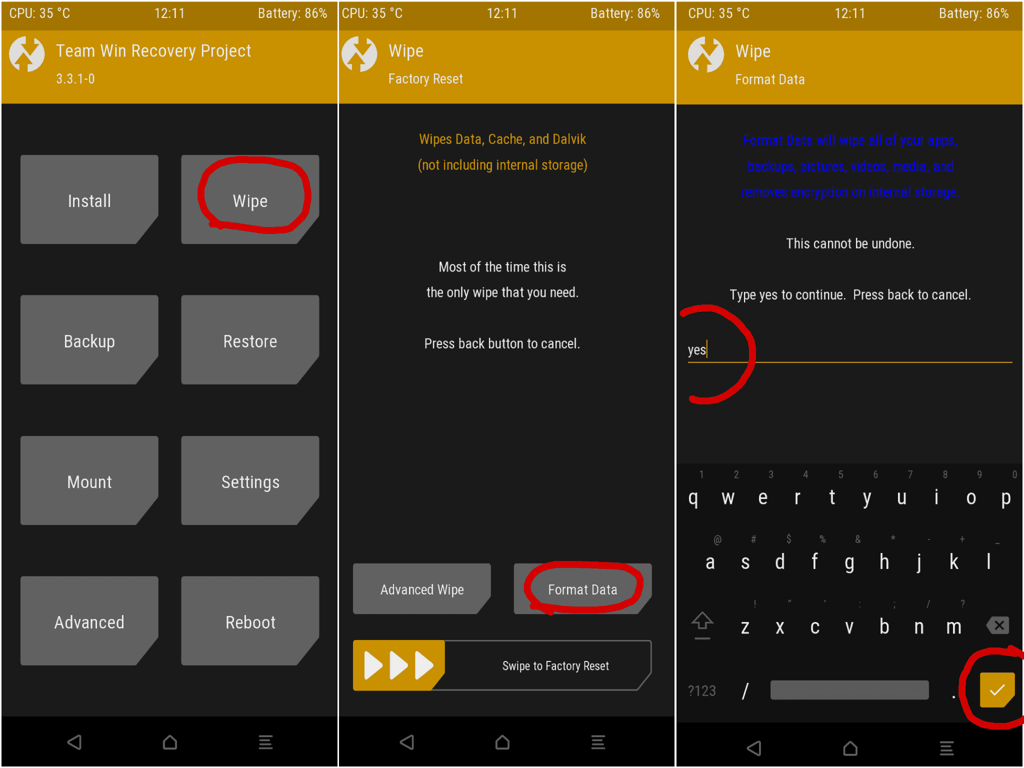 twrp format data