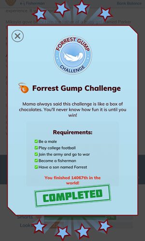forrest gump challenge completed