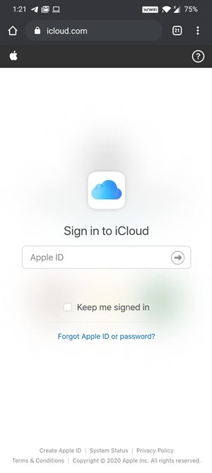 iclouds notes android login