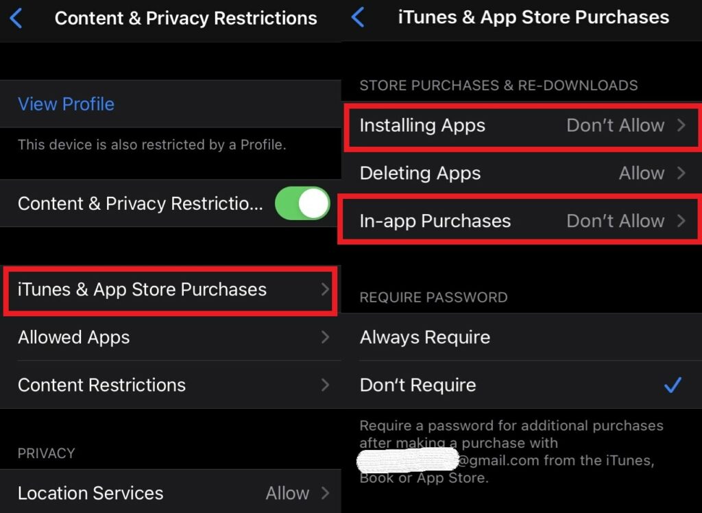 iTunes & App Store Purchase not allowed