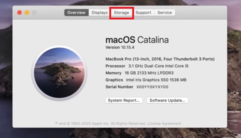 Macbook Storage info