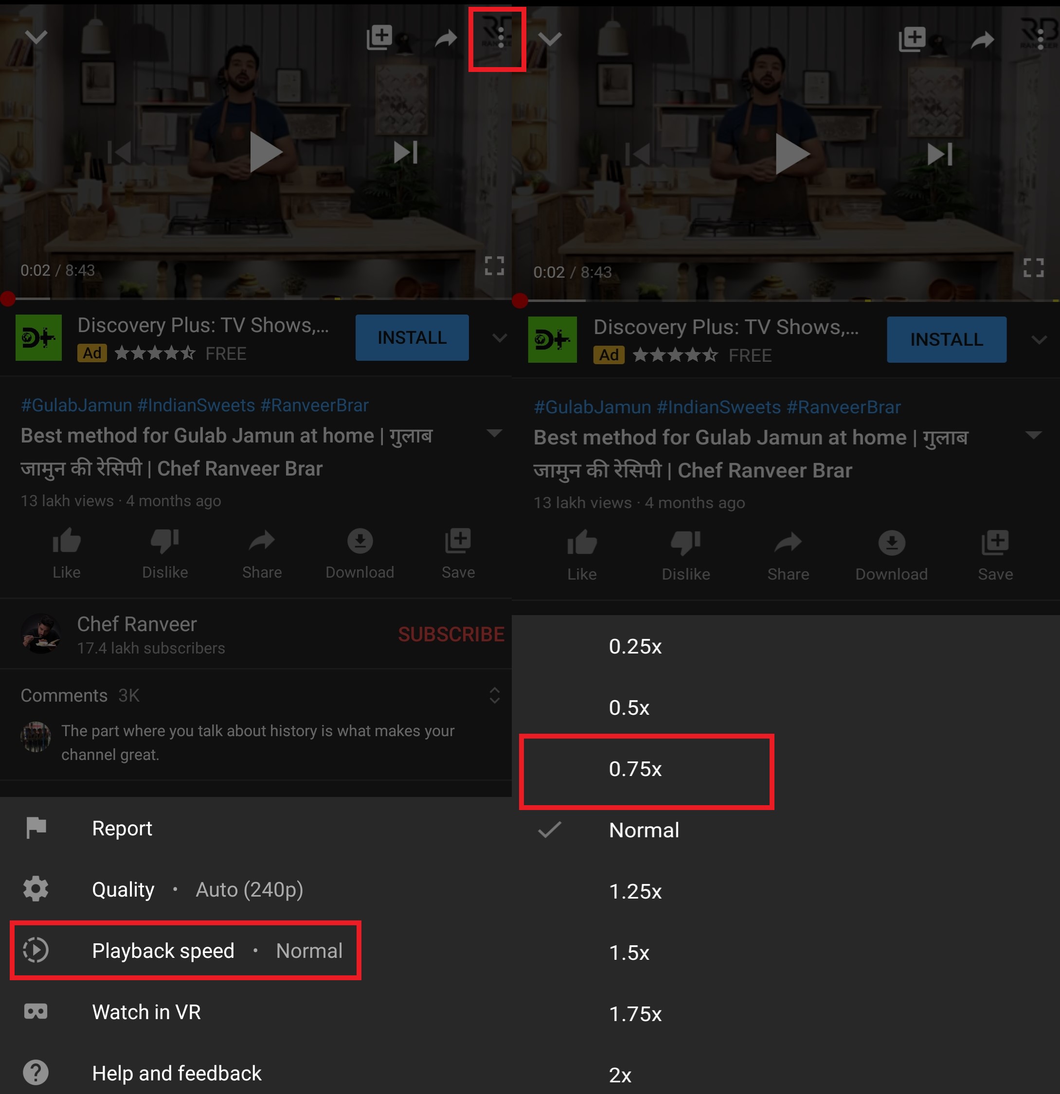 Control Playback speed of YouTube videos