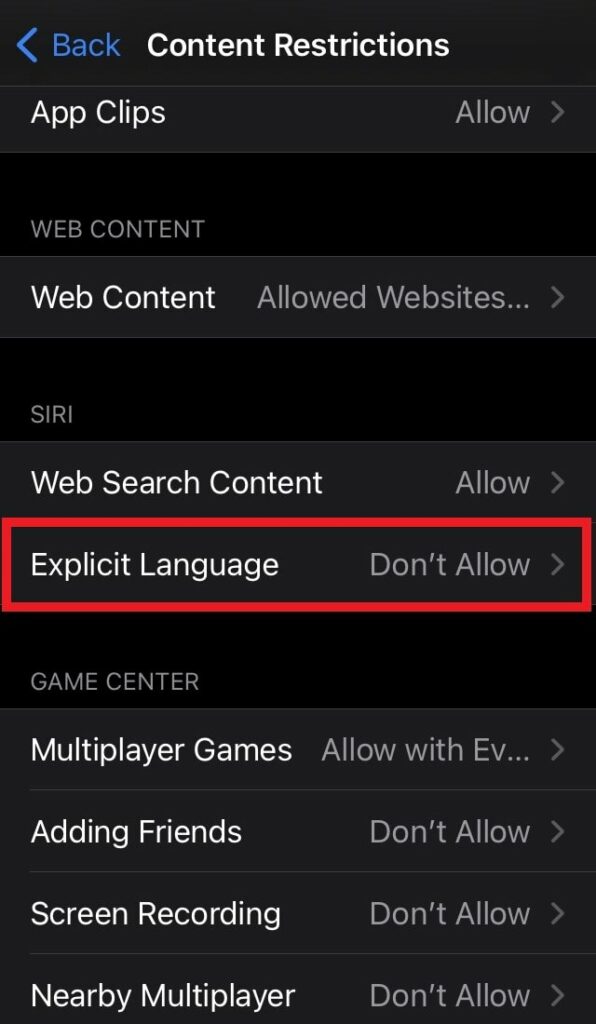 Explicit language not allowed