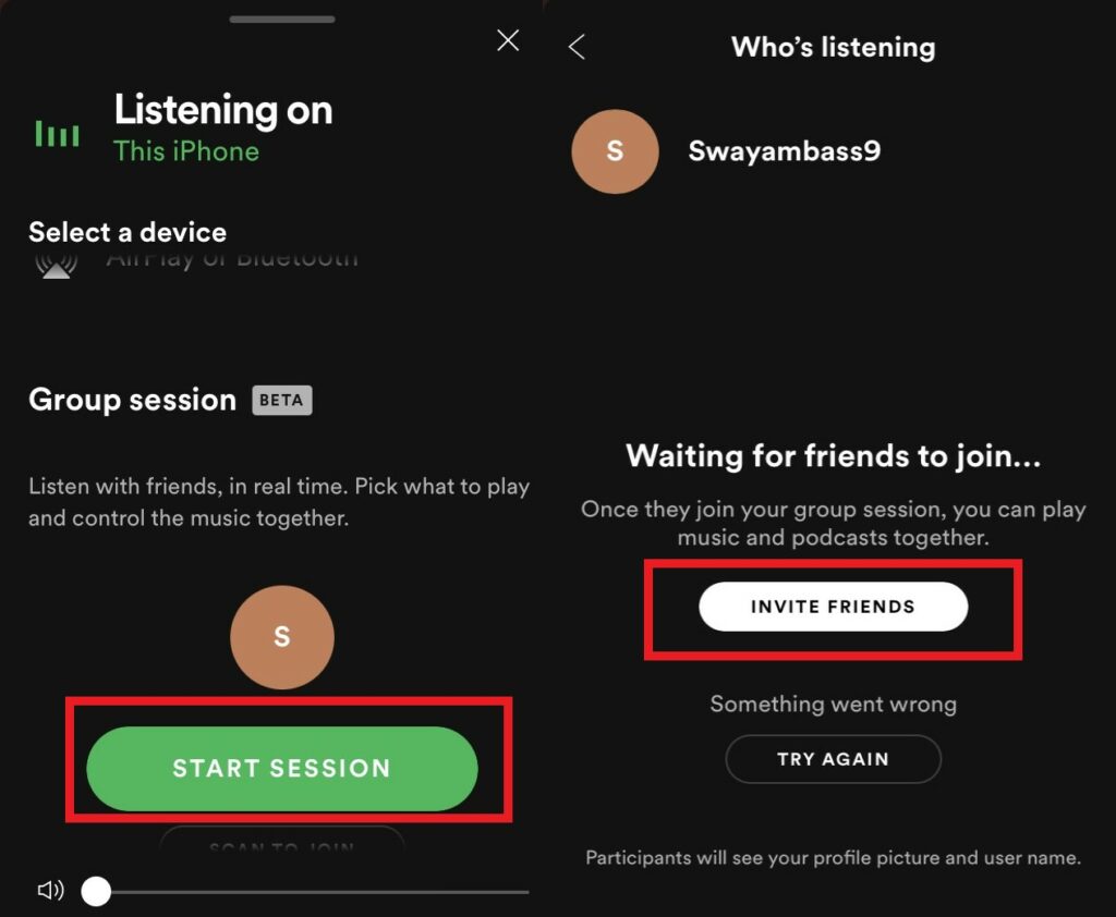Start Spotify Group Session