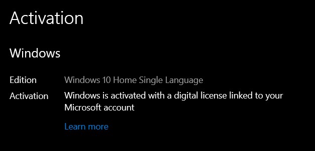 windows 10 activation