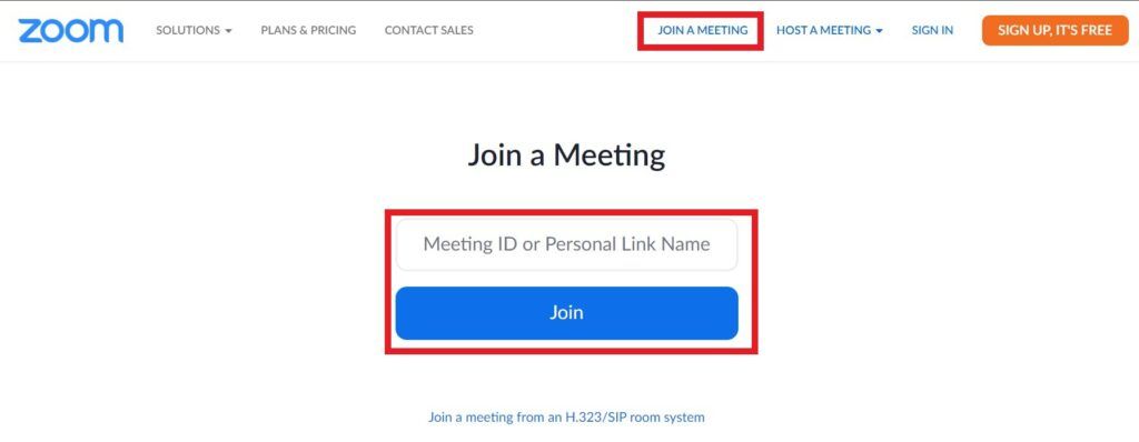 Join Zoom meeting Using