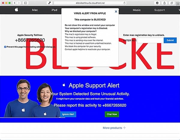 Apple Pornographic Virus Alerts