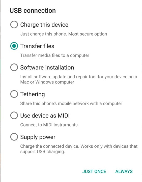 Connect Android to Windows as MTP-USB Mass Storage