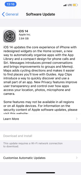Download iOS 14 Update