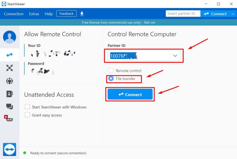 transfer files with teamviewer