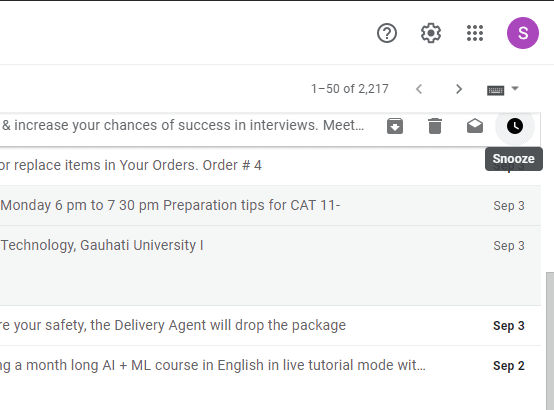how to snooze email in gmail