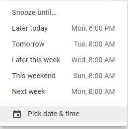 how to snooze email in gmail