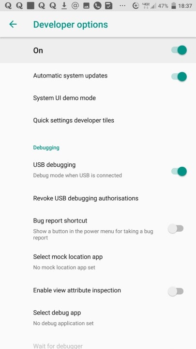 Turn on USB Debugging on Android