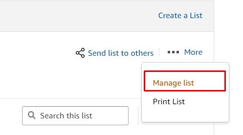 amazon tracking manage list