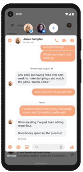 android 11 chat bubbles