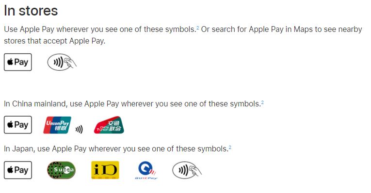 Apple Pay символы для оплаты