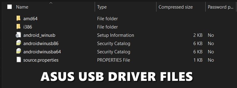 asus driver files