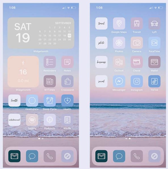 beach pastel icon pack