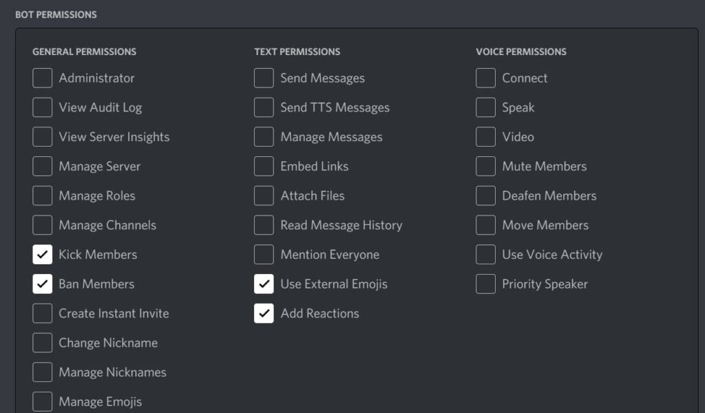 Assign permission to Discord Bot