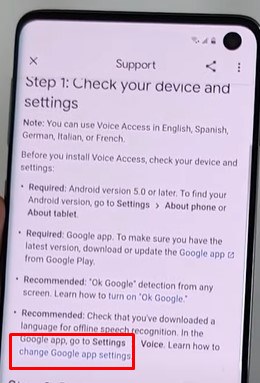 change google app settings