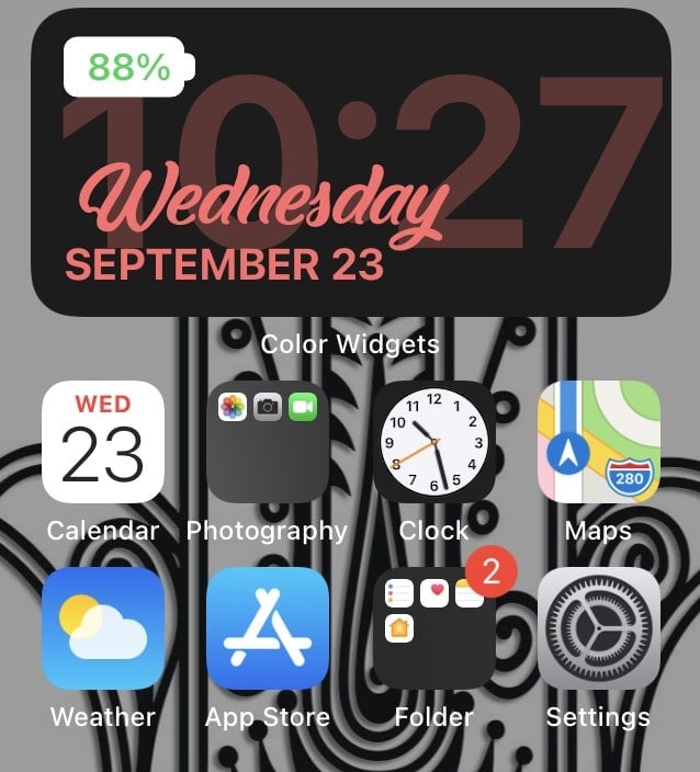 change color widget on iPhone