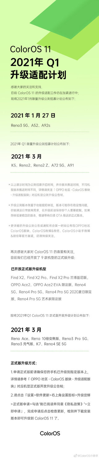 coloros 11 update plan china