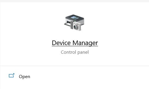 device manager start menu