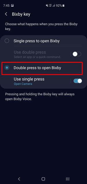 double press to open bixby