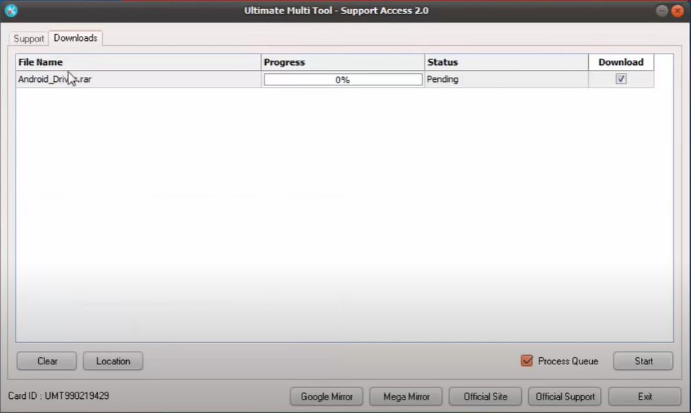download umt support access file