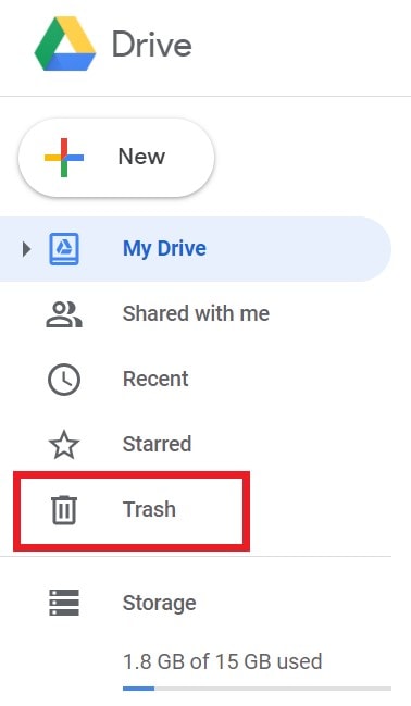 Google drive trash