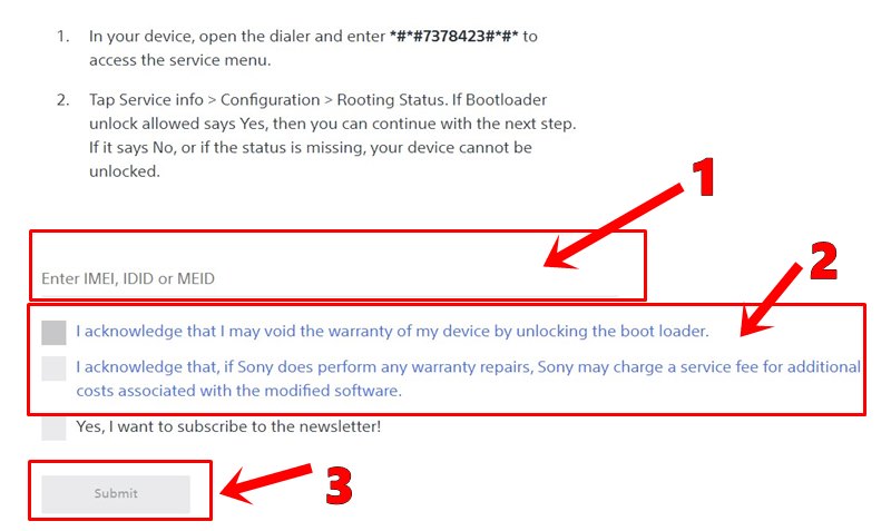 enter imei