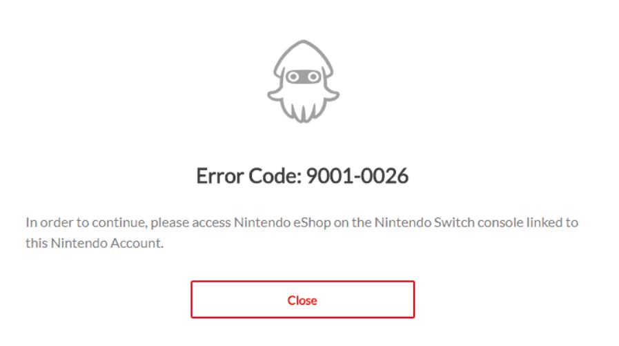 error code 9001-0026 nintendo switch