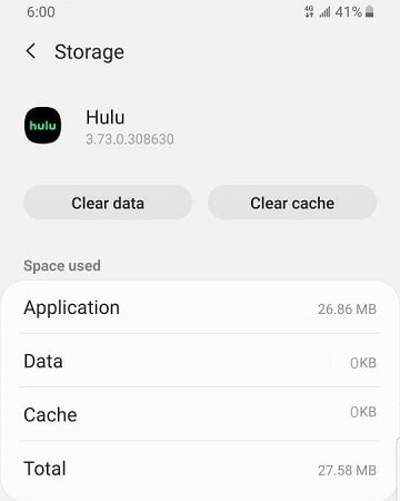 hulu app cache
