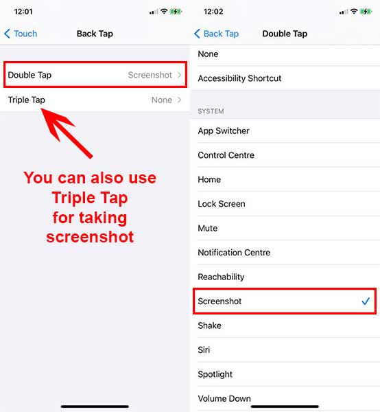 How to Take Screenshot By Tapping Back of Your iPhone