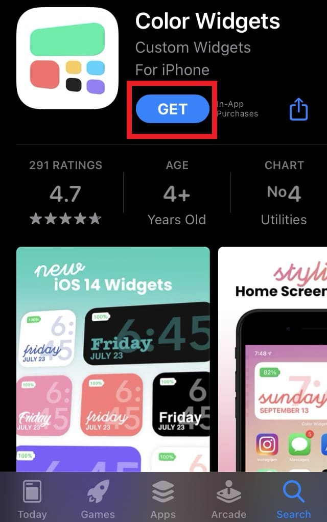 change color widget on iOS using Color Widgets App
