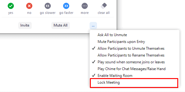 lock meeting zoom calls