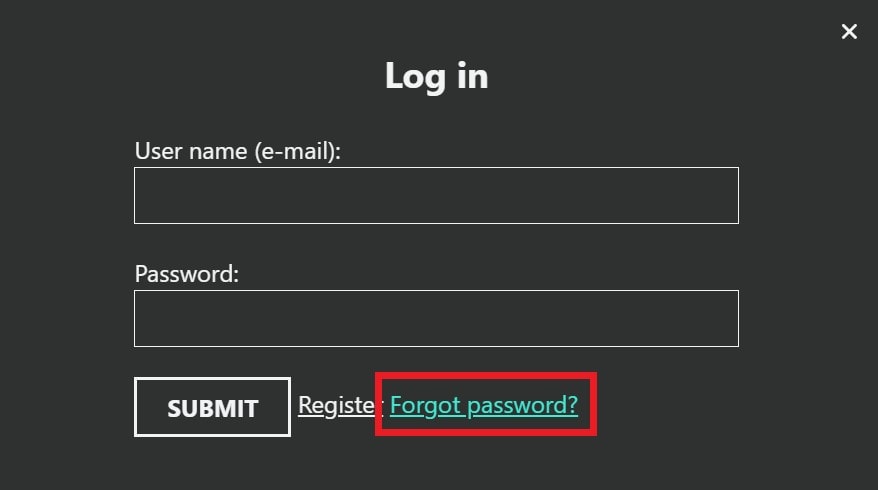 forgot password