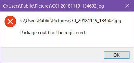 Several Windows 10 users have been complaining about a 'Package could not be registered' error while accessing image files like .JPG or .PNG. We all know most of all the users love to store images as .JPG files always. And it can be very frustrating when they are unable to open the files and view their photographs.