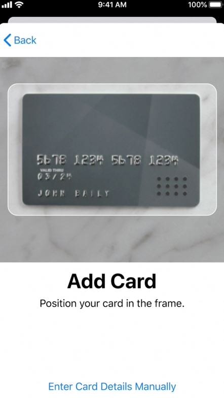 scan card apple pay