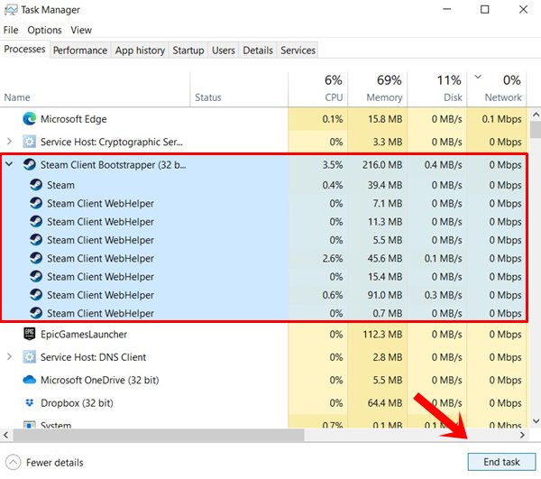 steam end task windows 10